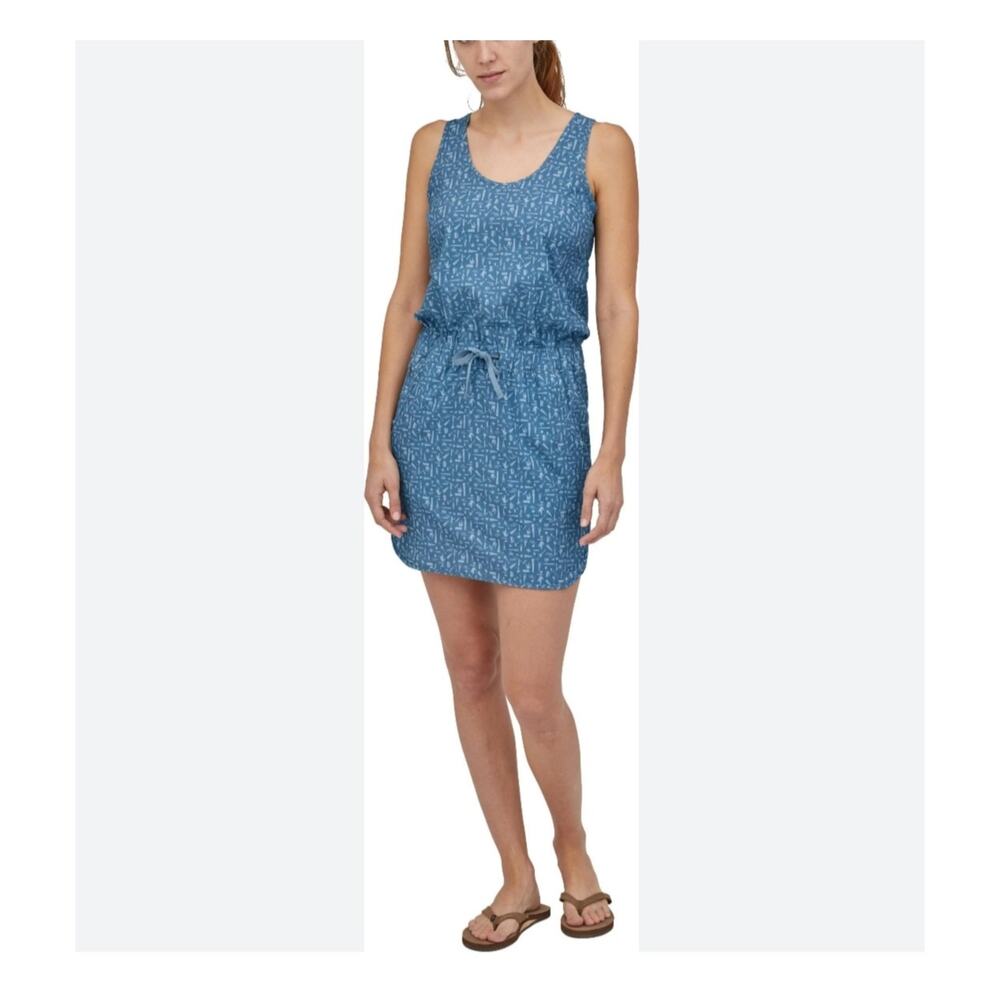 Patagonia‎ Women's Fleetwith Sleeveless Cross Back Blue Dress Size S
